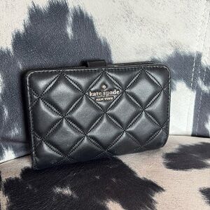 Kate Spade Black Leather Quilted Wallet